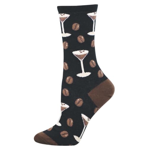 Socksmith Women's Espresso Martini Crew Socks, Black
