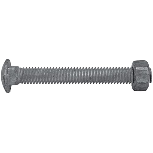 Image of Carriage Bolts 3 /8-16 x 3: w /Nuts Galvanized Bulk Carriage Bolt ~ Coarse Thread (3 inches Long) (25 Pieces)
