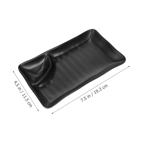 Plato Negro para Sushi Melamina 7.6 x 4.53 x 0.91 in miniatura 2