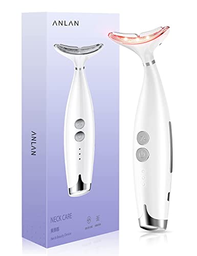 Appareil anti Rides Cou, ANLAN Appareil de Radiofréquence Visage Lifting Soins de la Peau avec RF EMS Massage, Dispositif de Beauté Réduit les Rides