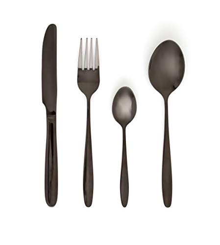 Cuberteria Inox Celebrart Negr 24 Pzas En Oferta Set 24 Cubiertos Negro Celebrat Quid