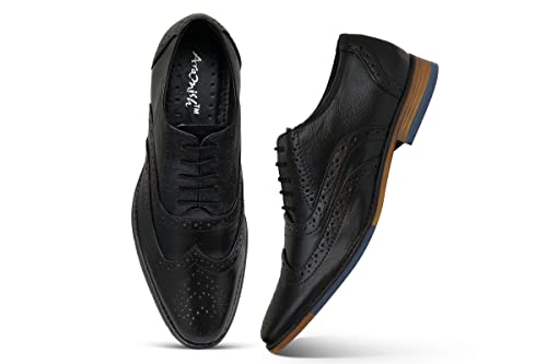 Image of ARAMISH Men Genuine Leather Formal Brogue Shoe