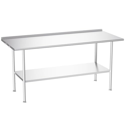 Image of Atelicf NSF Stainless Steel Prep Table 30X72 inch with Backsplash