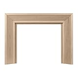 Modern Ember Everly Wood Fireplace Mantel Surround Kit in Unfinished | 48' x 42' Opening | 72' x 54' Overall | Modern Picture Frame Design | Includes White Oak Wooden Mantel Surround & Shelf