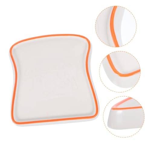 WEKADRIN pan tostado Lámina molde para cupcakes plato con tapa plato en forma de tostada bandeja blanca bol fruteros fruteira suministro de cena plato de comida diaria cerámica