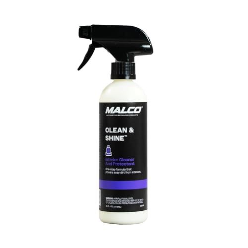 Malco Clean & Shine Interior Car Cleaner and Dressing – Restore Leather, Plastic and Vinyl Surfaces in Your Vehicle/Clean, Condition and Protect in 1 Simple Step / 16 oz. (125916)