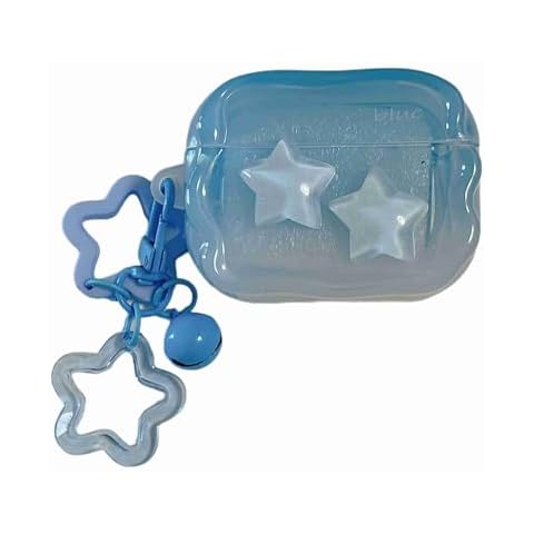 XBS-Better Case for AirPods Pro, Premium Fashion Blue Star Decoration Pattern Case Cover Accessories for AirPods Pro ​with Pendant for Women Girls Cover
