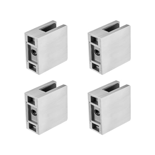 VEVOR Pince à verre carrée pour garde-corps en verre trempé de 8 à 12 mm, 4 pcs, pince de...