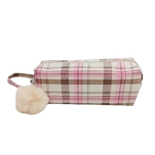 Estojo Escolar Daterra Xadrez QD LT Bege