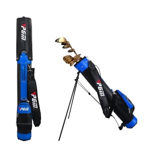 Bolso compacto del soporte del golf de la PU para 9 palos, estuche de transporte ligero portátil con la base estable, almacenamiento de fácil acceso para hombres y mujeres, compañero de viaje ideal pa