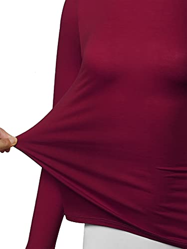 Image of STARJJ Womens Basic Stretch Slim Fitted Underscrubs Layer Long Sleeves Pullover Turtleneck Top