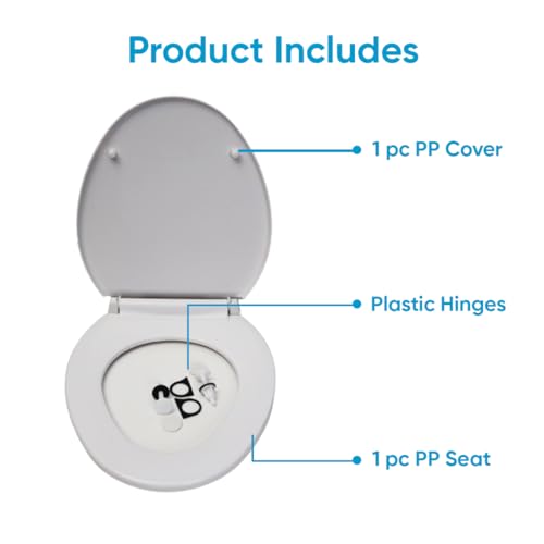Image of Parryware Solid Toilet Seat Cover (Standard Size, Ultra White) I Polypropylene Round Seat Cover | E80941C