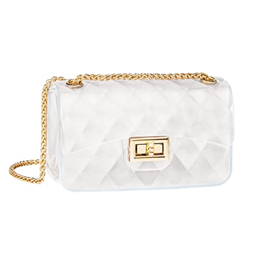 Semi Transparent Jelly Bag for Women, Lady Fashion Lovely Clear Stadium Approved