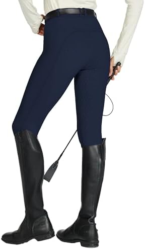 WILLIT Pantalon d'équitation pour femme avec empiècement au genou - Pantalon d'équitation - Collants d'équitation - Poches zippées WILLIT Pantalon d'équitation pour femme avec empiècement au genou - Pantalon d'équitation - Collants d'équitation - Poches zippées