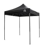 Cenador resistente de All Seasons Gazebos con revestimiento de PVC totalmente impermeable, negro