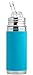 Pura Kiki 9 Oz / 260 Ml Insulated Stainless Steel Bottle With Silicone Straw & Sleeve, Aqua (Plastic Free, BPA Free, NonToxic Certified)