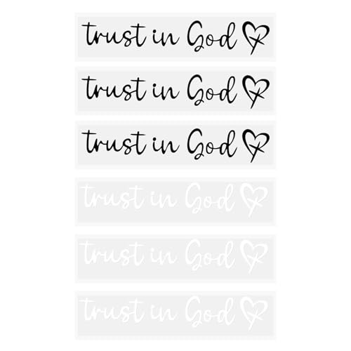 Image of 6 Pcs Trust in God Rearview Mirror Stickers, 4 inch Waterproof High-Adhesion Christian Mirror Decals, Daily Commute Car Interior Faith-Based Decor for Inspirational Road Trip Personalizing