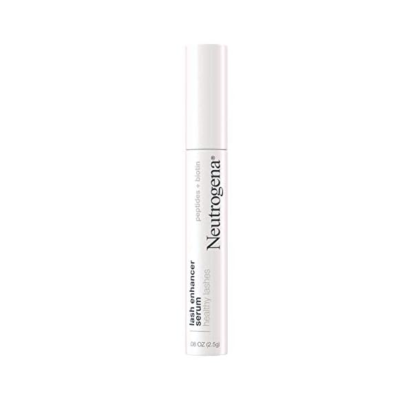 Neutrogena Healthy Lashes Lash Enhancer Serum Formulated with Biotin & Peptides; Nourishing & Conditioning Serum to Enhance the Look of Lashes, 0.08 oz White