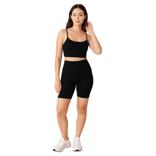 Short de cyclisme respirant à taille haute extensible de gym