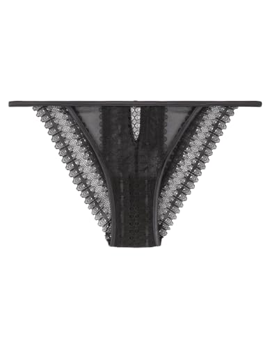 women'secret Braguita Encaje Tira Brief, Negro Estandar, M para Mujer
