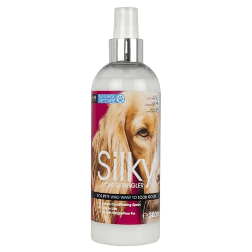 Natural VetCare Silky Detangling & Conditioning Spray 300ml – Leave-In Grooming Spray for Dogs– Softens, Conditions & Smooths Coats – Reduces Knots & Tangles – Easy Brushing