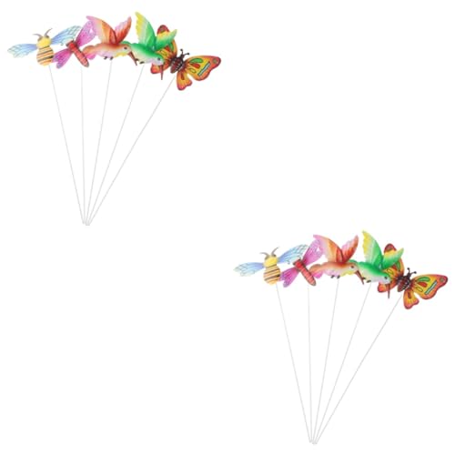 BESPORTBLE 2 Juegos Colibrí De Hierro Decoración Exterior Estacas para Jardin Estacas Decorativas para Jardín Planta Al Aire Estaca De Patio Estacas con Palos 5 Piezas * 2