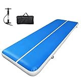 TUIYIDUO エアトラック 体操マット エアマット 大型 充気式 長さ200cm×幅100cm×厚さ20cm 耐荷重250kg 体操 タンブリング 安全 衝撃吸収 武道・ヨガ・バク転練習 エアポンプと収納バッグ付き スポーツ用品 体育用品
