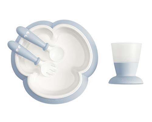 BabyBjörn Baby Feeding Set, 4 pcs, Powder Blue