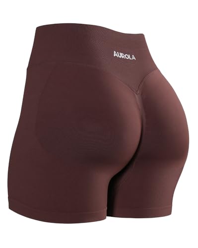 Image of AUROLA Influence Workout Shorts for Women,2.5 3.5 4.5 5.5 6.5 No Roll Up Squat Proof Scrunch Seamless Compression Gym Short