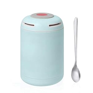 flintronic Food Flask | 500ml Vacuum Insulated Food Jar with Cleaning Brush,Spoon&Flask Protecting Bag | Leak Proof Stainless Steel BPA Free Food Container for Breakfast, Lunch, Work, Kids-Blue