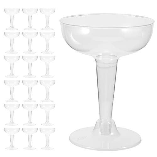 Toddmomy 20 個 クリア プラスチック マルガリータ グラス 使い捨て カクテル カップ プラスチック ワイン グラス シャンパン カップ アウトドア パーティー 結婚式 ピクニック 120Ml