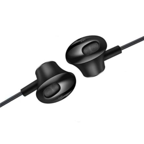 Image of (Tessco CH-238) Digital Stereo in-Ear Wired Metal Earphones Stereo Bass Noise Canceling Sport Headsets with Mic & Volume Control - Black