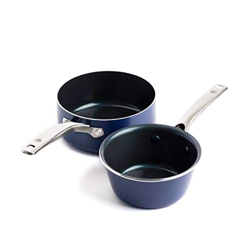 Blue Diamond Cookware Ceramic Nonstick Saucepan Set 1QT and 2QT