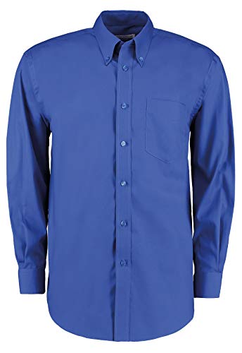 Kustom Kit Long Sleeve Corporate Oxford Shirt Royal 18.5