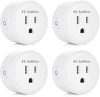 Smart Plug Compatible with Alexa & Google Assistant,Smart Outlet for Voice Control,Mini WiFi Socket with Timer Function,Remote Control,No Hub Required for Smart Home, Supports 2.4GHz Network (4 Pack)