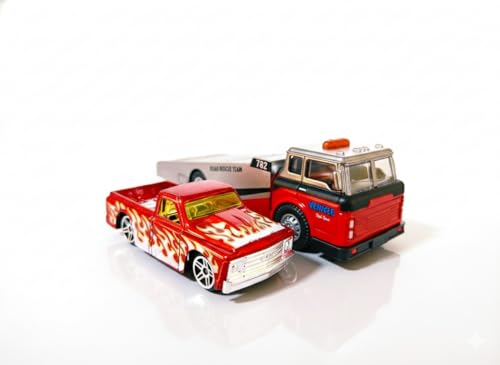 Image of Toy Transport Truck with Rescue Car for Toddlers | Friction Powered Car Carrier Truck Toy, Kids Vehicle Playset for Boys & Girls Ages 3+(Multicolor)