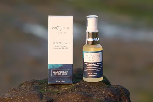 Prozone Ozonated Olive Oil 1 Fl. Oz/ 30ml 100% Organic Cold Pressed Ozonated Olive Oil| Luxury Treatment for Skin & Hair