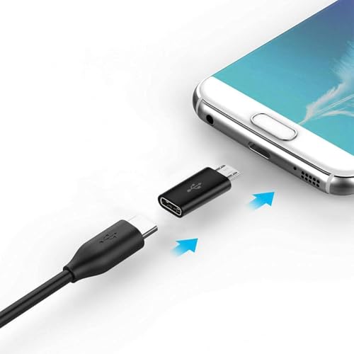 Image of USB-C to Micro USB Adapter, USB Type C Female to Micro USB Male Converter USB C to Micro B 2.0 Charge & Data Sync Compatible with Smartphones and Tablet (2 Pack