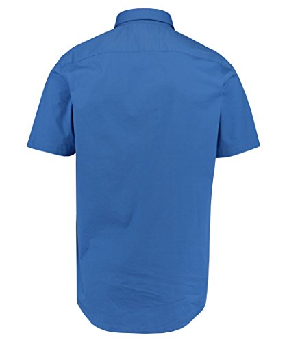 Tommy Hilfiger Stretch Poplin S/S NF1 Camisa, Azul (Shirt Blue), 43 cm (Talla del Fabricante: X-Large) para Hombre