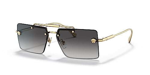 Versace VE 2245 10028G Gold Metal Rimless Sunglasses Grey Gradient Lens