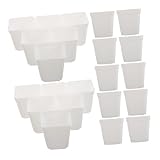 UPKOCH 100 Stück Quadratische Weiße Kunststoff-pflanzgefäße mit Abflussloch Robuste...