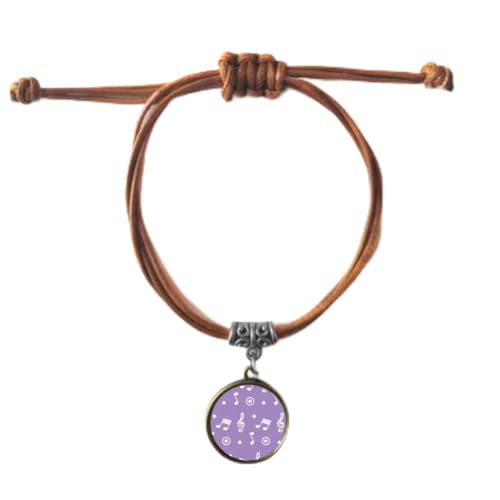 Bracelet des notes de musique en cuir double, le cadeau parfait pour couple