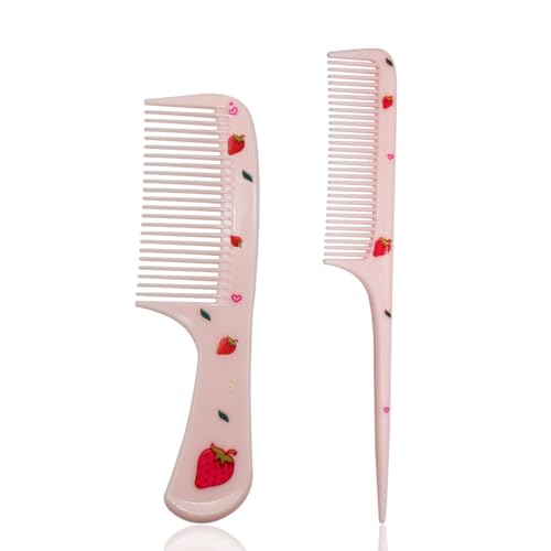 2 Peines Cute para Bebé, Rosa, Dientes Finos