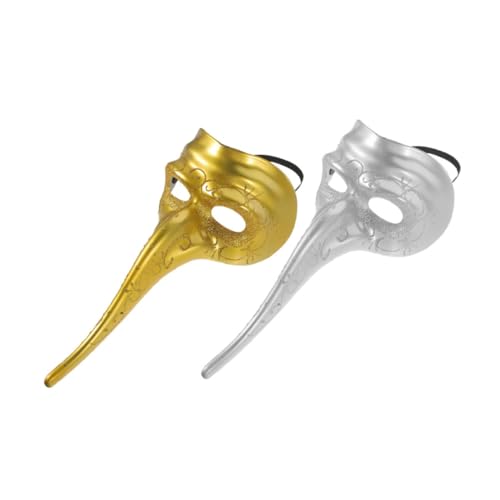 GARVALON 2pcs Nose Masquerade Mask for Men Decorative Steampunk Costume for Halloween Parties Unique Design for Masquerade Comfortable Fit for Various Events