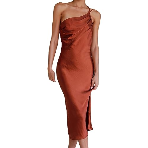 Robe portefeuille rouge élégante de soirée crayon mi-longue plissée