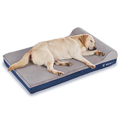 Wevego Dog Bed, Large Dog Bed With Pillow, Thicken Gel Memory Foam Flannel Fabric Dog Bed, Durable Waterproof Liner & Removable Washable Cover With Non-Slip Bottom, Sizes Jumbo #TOP28