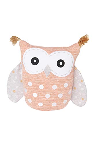 HEITMANN DECO Cale-porte hibou - En tissu - Décoration pour chambre d'enfant, salon, cuisine - abricot, naturel