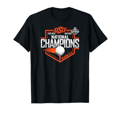 Oklahoma State Cowboys Men's Golf National Champs 2025 Black T-Shirt