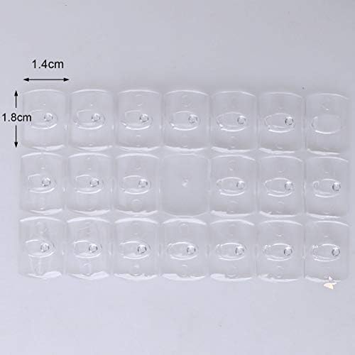 kuou 100 Pcs Clear Hook Clips, Self Adhesive Clear Clips, Mini Clear Decoration Clips for Picture Hanging, String Lights Decoration