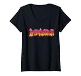 Femme Lofera - cœur brisé - chanson 'peur' - autocollants, musique T-Shirt avec Col en V